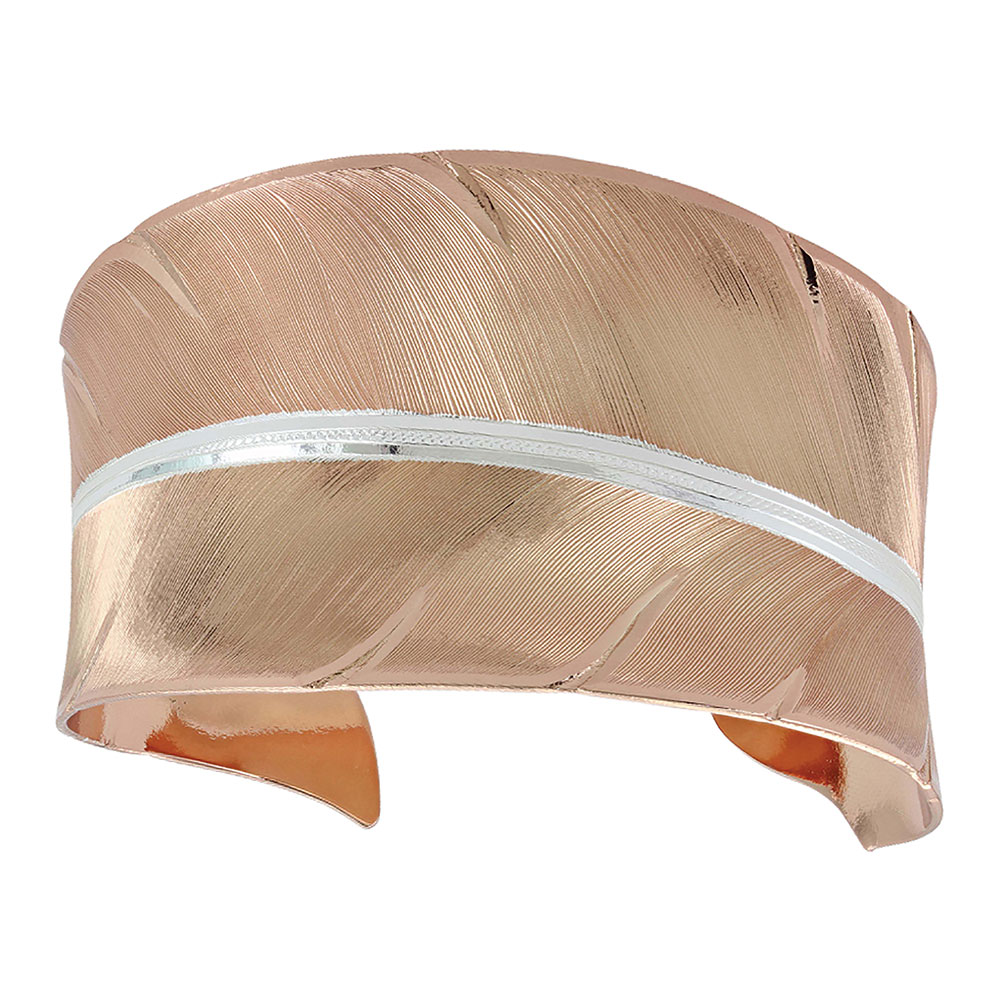 BC2319RGD Montana Silversmith Feather Cuff Bracelet-0